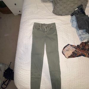 American Eagle olive green skinny jeans